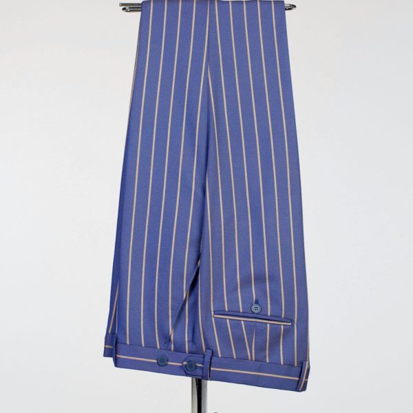 Fashuné Hazleton Blue Striped Double Breasted Suit