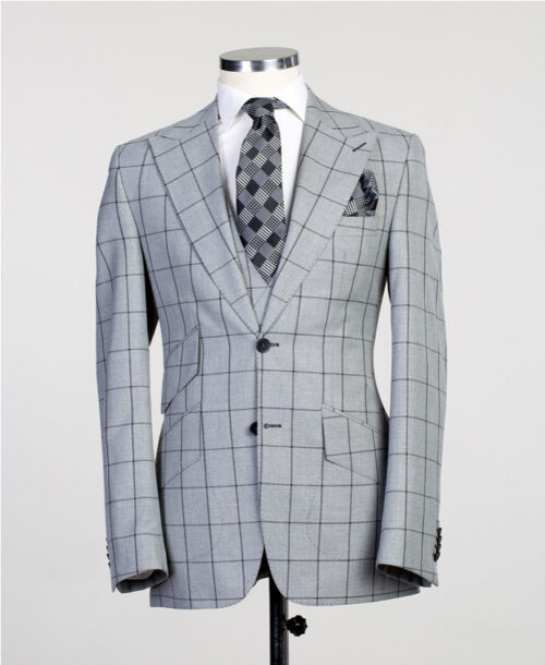 Fashuné Classic Juniper Grey StrippedThree Piece Suit