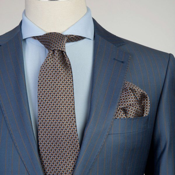Fashuné Classic Wellington Striped Blue Suit
