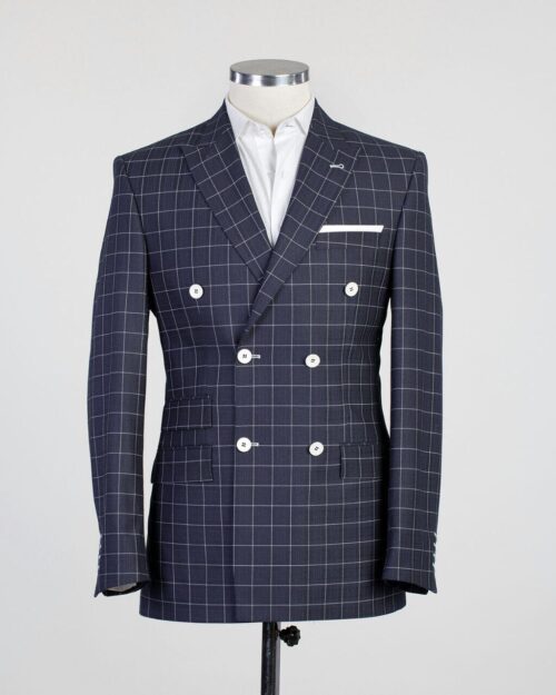 Fashuné Moncton Black Checkered Double Breasted Suit