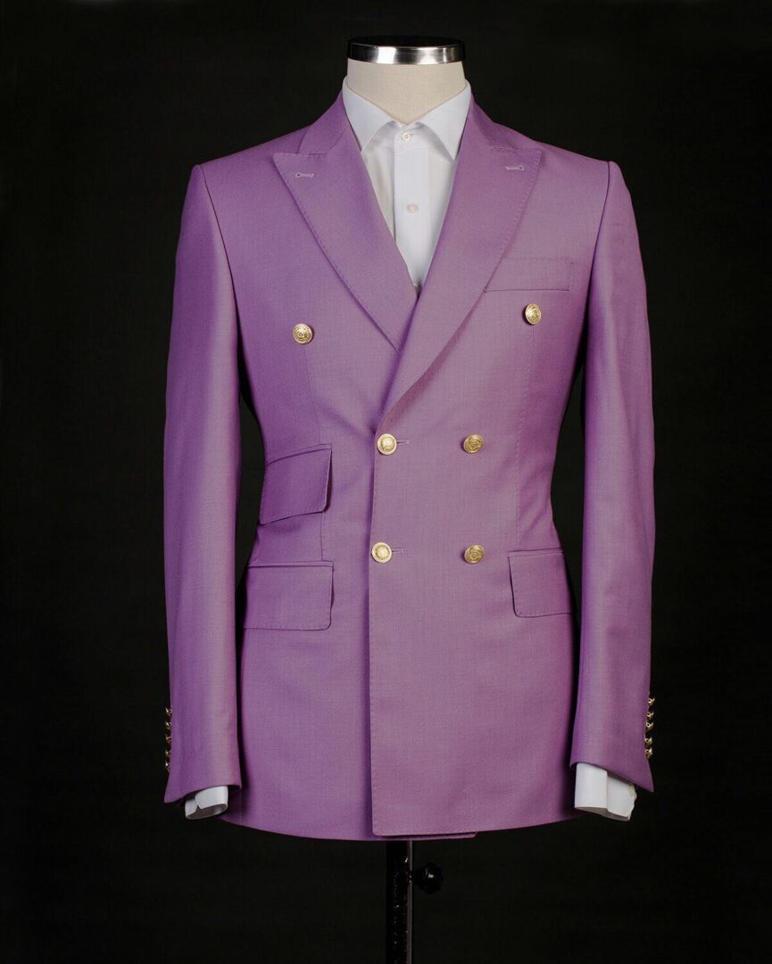 Fashuné Paladini Double Breasted Purple Suit - FASHUNE