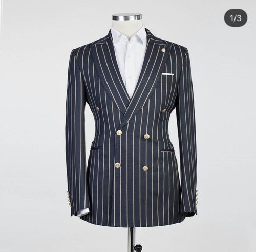 Fashuné Hazleton Striped Double Breasted Suit