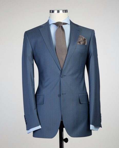 Fashuné Classic Wellington Striped Blue Suit - FASHUNE