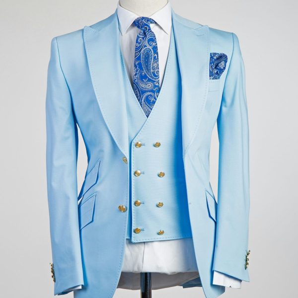 Fashuné Classic Light Blue Three Piece Suit