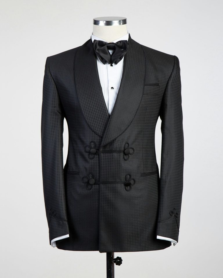 Fashuné Classic Black Bermont Double Breasted Tuxedo - FASHUNE