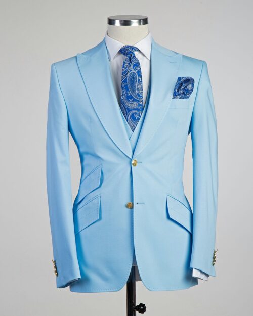 Fashuné Classic Light Blue Three Piece Suit