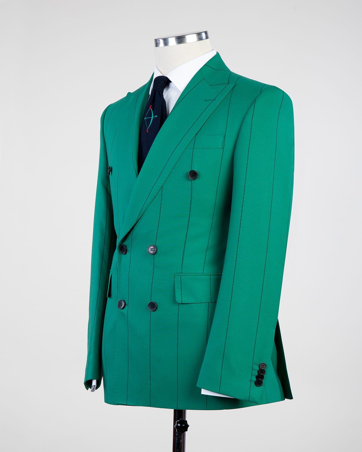 Fashuné Classic Green Pinstripe Suit - FASHUNE