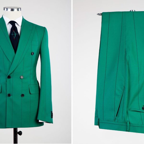 Fashuné Classic Green Pinstripe Suit