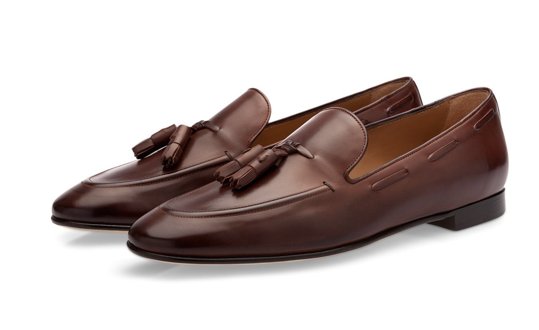 PHILIPPE NAPPA BROWN LOAFERS LEATHER LOAFERS WITH TASSELS - FASHUNE