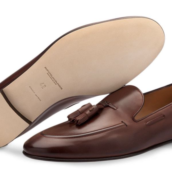 PHILIPPE NAPPA BROWN LOAFERS LEATHER LOAFERS WITH TASSELS