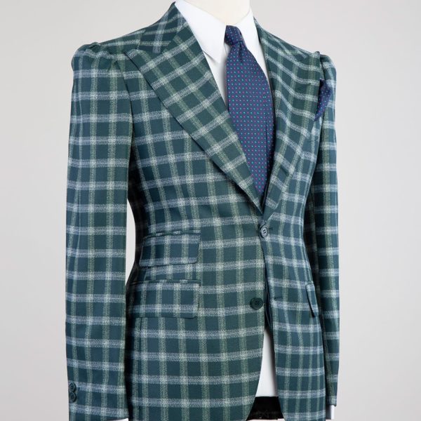 Fashuné Classic Mikado Green Plaid Suit