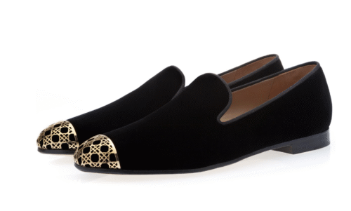 CARRAWAY VELOUR BLACK SLIPPERS
