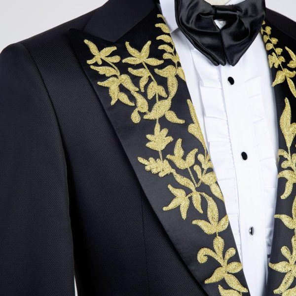 Fashuné Luxury Black Embroidered Tuxedo