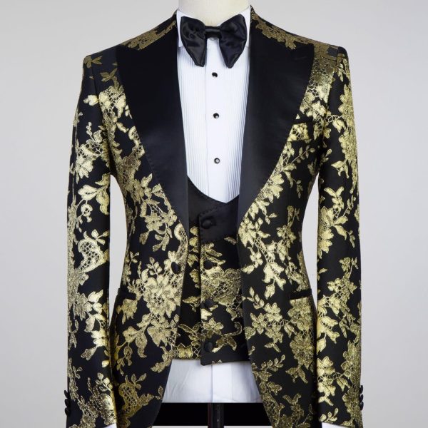Fashuné Luxury Gold Jacquard Tuxedo
