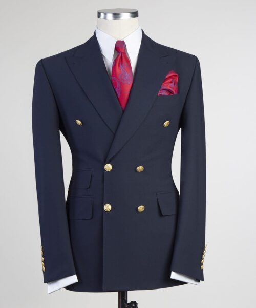 Fashuné Classic Double Breasted Black Suit