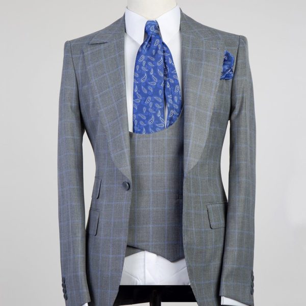 Fashuné Classic Tanqueray Grey Checkered Suit