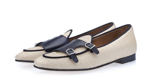 TANGERINE 7 RAFIA WHITE BELGIAN LOAFERS