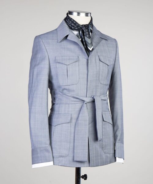 Fashuné Grey Classic Retro Linen Suit