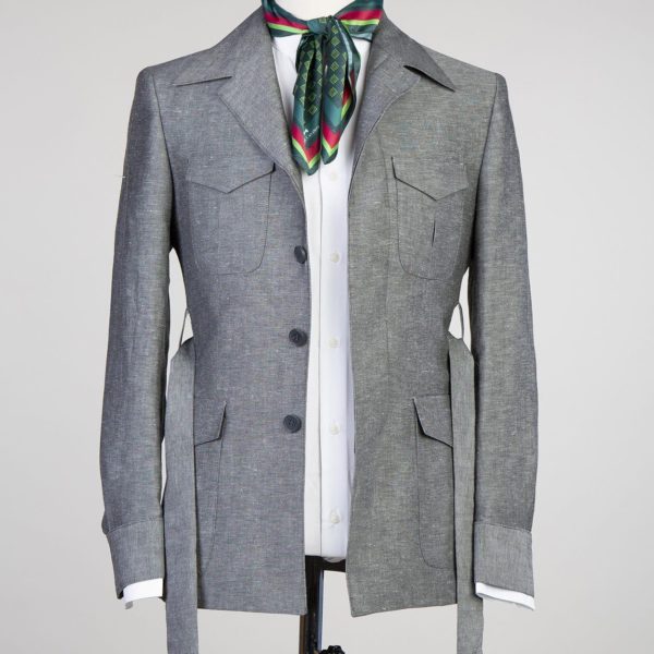 Fashuné Dark Grey Classic Retro Linen Suit