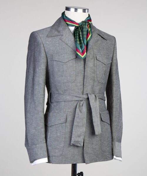 Fashuné Dark Grey Classic Retro Linen Suit