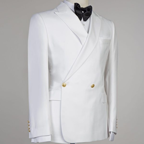 Fashuné Luxury Super Double Breasted White Suit